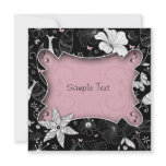 Black White Flowers Invitation