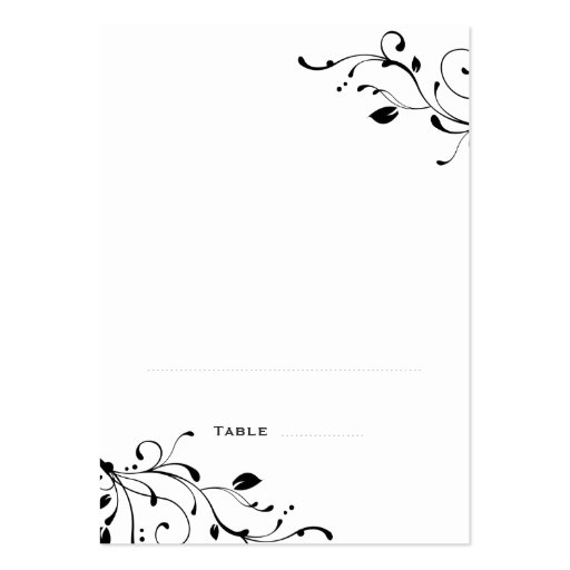 Black & White Folded Place Cards Business Cards