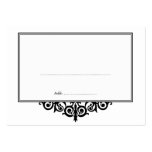 Black white frame wedding escort guest seating business card template
