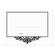 Black white frame wedding escort guest seating business card template