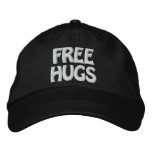 Black/White Free Hugs Hat Embroidered Baseball Cap