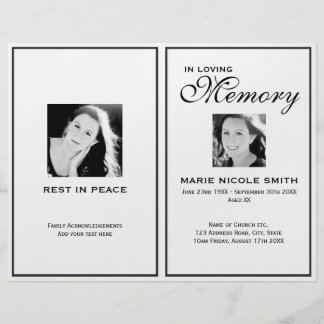 free obituary program template download