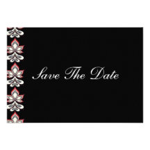 Black/White/Fushia Save the Date Wedding Personalized Announcement