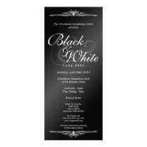 Black & white gala ball dance corporate tea length custom announcement