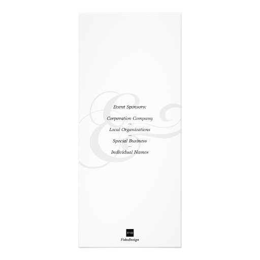 Black & white gala ball dance corporate tea length custom announcement