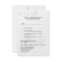 Black & white gala corporate simple RSVP response Custom Announcements