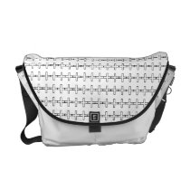 Black & White Geometric Rickshaw Messenger Bag