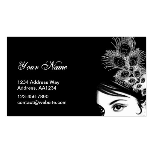 Black & White Girl Business Card (front side)