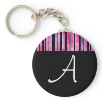 Black & White Girly Lines Keychain