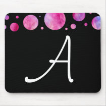 Black & White Girly Polka Dot Mousepad