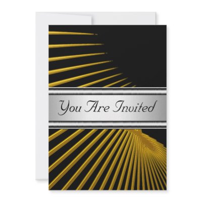 Black White Gold Birthday Party Invitation by invitesnow
