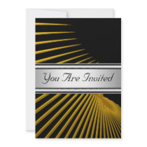 Black White Gold Birthday Party Invitation