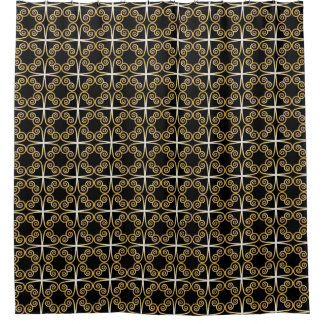 Gold And White Shower Curtains