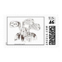 Black & White Golf Clubs Postage Stamp