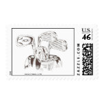 Black & White Golf Clubs Postage Stamp