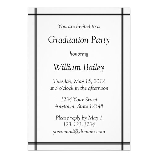 Black & White Graduation Invitation / Announcement