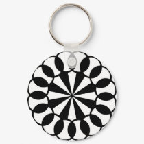 Black & White Graphic Circles Key Chain keychains by kimmyklassickorner Black & White Graphic Circles Key Chain keychains