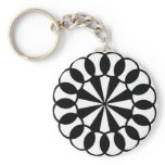 Black &amp; White Graphic Circles Key Chain