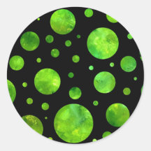 Black & White Green Polka Dot Sticker
