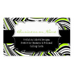 Black, White & Green Waves Bizcard Business Card Template