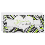 Black, White & Green Waves Long Invitation