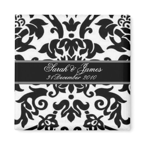 Black white & grey damask save the date magnet magnet