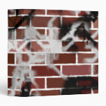 Black & White Grunge Graffiti Riddled Brick Wall Binders