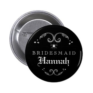Black & White Halloween Wedding Bridesmaid 2 Inch Round Button