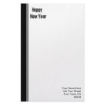 Black White Happy New Year Stationery Paper