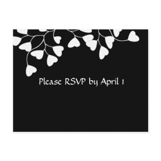 Black White Heart RSVP postcard