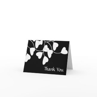 Black White Heart Thank You card
