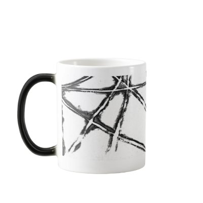 Black white Heat sensitive Cup Mug by picco09