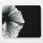 Black & White Hibiscus Flower Photography Mouse Pads