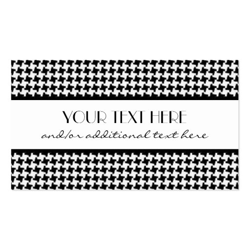 Black & White Houndstooth Business Cards (front side)