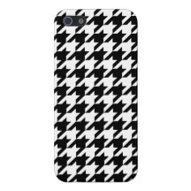 Black & White Houndstooth Case For iPhone 5