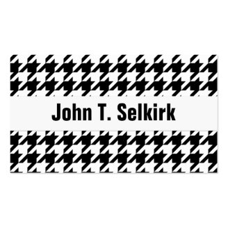 Black & White Houndstooth Pattern Business Card Templates