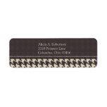 Black/White Houndstooth Return Address Label labels