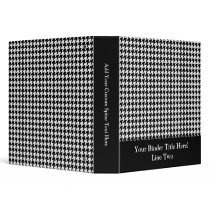 Black/White Houndstooth Stylish Fashion Designer Binders