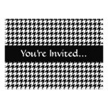 Black/White Houndstooth Stylish Fashion Designer invitations