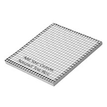 Black/White Houndstooth Stylish Fashion Designer Note Pads