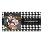Black/White Houndstooth Stylish Fashion Designer photo cards