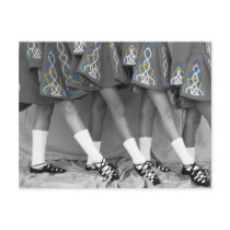 Black & White Irish Dance Postcard