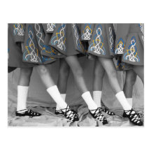 Black & White Irish Dance Postcard