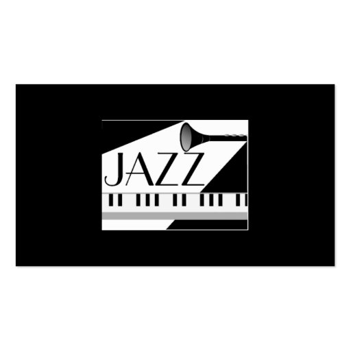 BLACK WHITE JAZZ MUSIC GRAPHIC BUSINESS CARD TEMPLATE (back side)