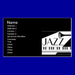 BLACK WHITE JAZZ MUSIC GRAPHIC business cards