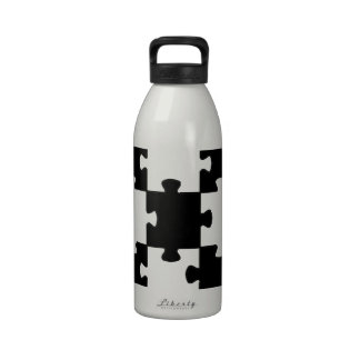 Black white jigsaw puzzle backgrounds water bottle