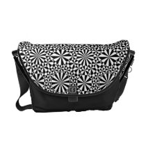 Black White Kaleidoscope Messenger Bag messenger bags