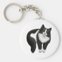 Black & White Kitty Keychain