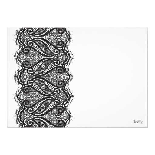 Black & White Lace Bridal Shower Party Invite