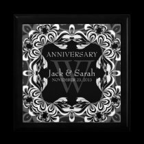 Black+White Lace Wedding Anniversary Gift Box gift boxes